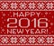 Happy 2016 new year vector knitted greeting card