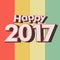 Happy 2017 multicolored stripes