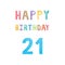 Happy 21th birthday anniversary card