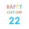 Happy 22th birthday anniversary card