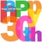 HAPPY 30th BIRTHDAY colorful letters collage card