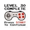 Happy 30th birthday graphic tee design for T-Shirts, posters, prints. Retro video gamers controller and quote - level 30