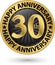 Happy 30th years anniversary gold label, vector