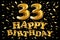 Happy 33rd Birthday Card Brush Lettering Vector Design