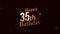 Happy 35th birthday greetings, birthday, congratulations, golden fireworks
