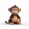 Happy 3d Animated Monkey On White Background