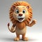 A Happy 3D Model of a Lion, Premium Quality illustration