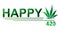 Happy 4:20 Marijuana Leaf, Cannabis celebration vector lettering design, April 20