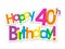 HAPPY 40th BIRTHDAY! colorful stickers