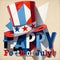 Happy 4th of July Abstract Art Logo