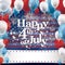 Happy 4th July Fireworks Balloons Banner