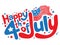 Happy 4th of July fun text vector graphic