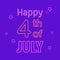 Happy 4th July Neon Sign Bright Signboard Light Banner Independence