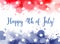 Happy 4th of July watercolor splashes background