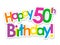 HAPPY 50th BIRTHDAY! colorful stickers