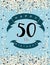 Happy 50th Birthday Illustration. Delitace Tiny Confetti on a Light Blue Background.