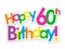 HAPPY 60th BIRTHDAY! colorful stickers