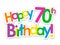 HAPPY 70th BIRTHDAY! colorful stickers