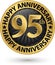 Happy 95th years anniversary gold label, vector illustration