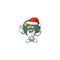 Happy acorn squash in Santa costume mascot style