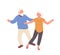 Happy active stylish grandmother and grandfather characters having dance class entertainment