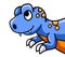Happy and Adorable Blue T Rex