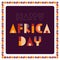 Happy Africa Day card with ethnic letters