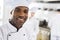 happy african american chef looking at camera