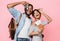 Happy african-american couple ready for vacation, crop