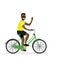 Happy african american male bicyclist