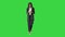 Happy African American woman counting money while walking on a Green Screen, Chroma Key.