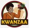 Happy Afro-American Man Holding a Kinara for Kwanzaa, Vector Illustration