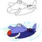 Happy airplane cartoon character