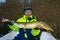 Happy angler with huge pike trophy