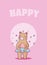 Happy animal bear cartoon