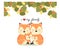 Happy animal family. Dad, mom, baby foxes cartoon.