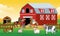 Happy animals farm with the farmer in the farm land