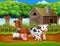 Happy animals farm outside the cage