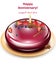 Happy Anniversary cake Vector. Sweet birthday dessert mirror glaze cake