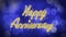 Happy Anniversary creative congratulation message, celebration, blue background