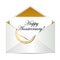 Happy Anniversary gold mail letter