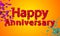 Happy Anniversary Heart Shape 3D orange background