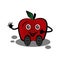 Happy apple smile character cartoon vector