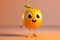 Happy apricot cartoon character, Generative AI