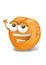 Happy apricot cartoon character laughing joyfully