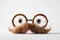 Happy april fool\\\'s day and funny pranks concept with a pair of comical glasses with bushy eyebrows and thick mustache