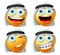 Happy arab emoji and emoticon vector set. Saudi arabian cute emojis face with happy, naughty and smiling facial expression.