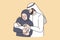 Happy Arabic family with newborn baby