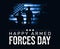 Happy Armed Forces Day of America with Flag in Blue Background. Patriotic and elegant wallpaper paying tribute to those who served