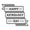 Happy astrology day greeting emblem
